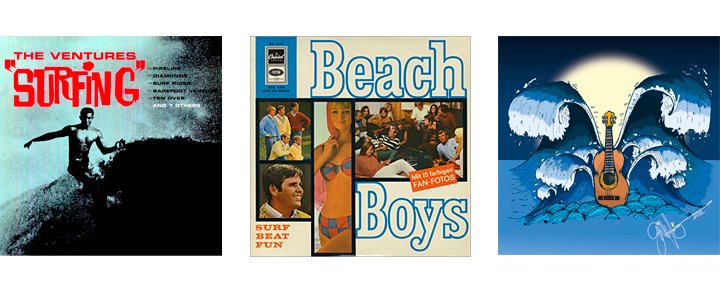 Картинка музыки для серфинга пластинки The Ventures, The Beach Boys